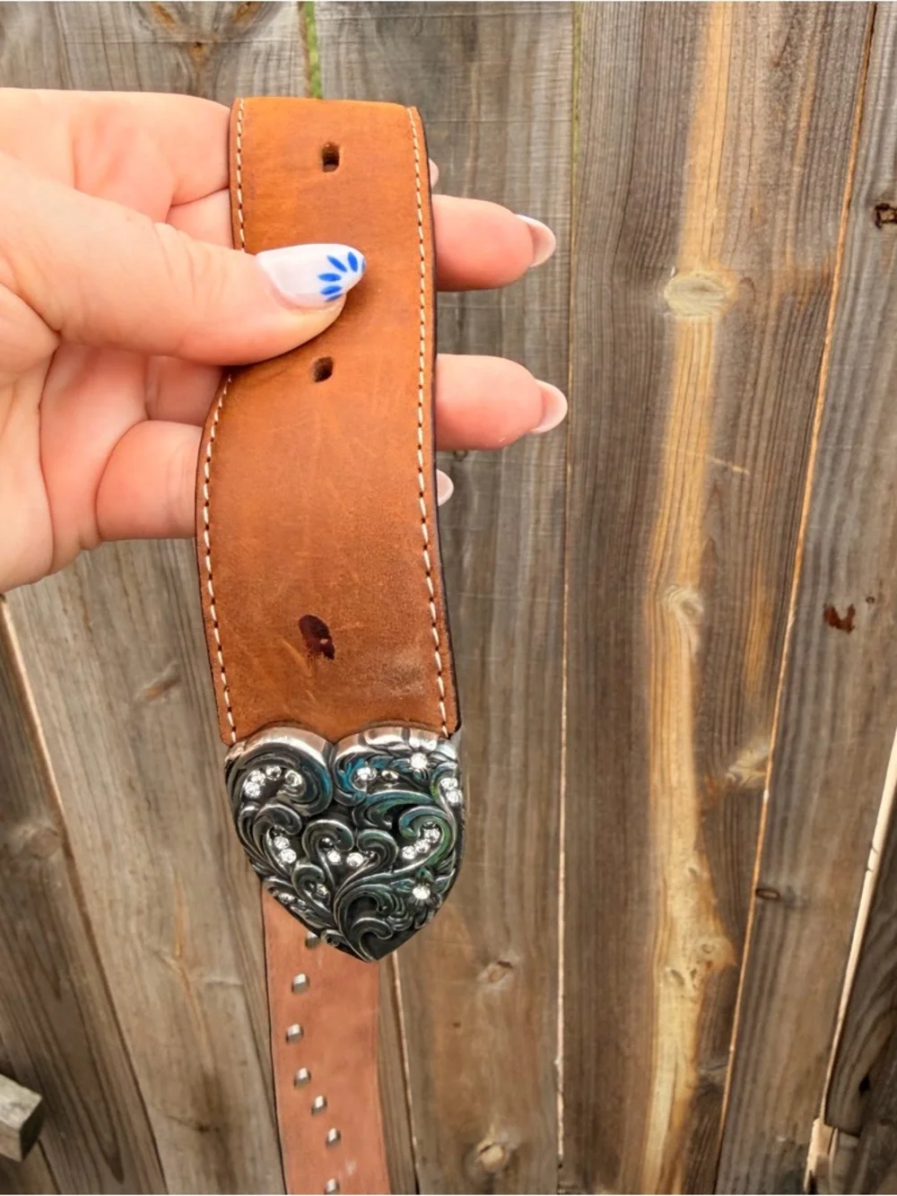 Tony Lama Leather Belt With Bling Size 30